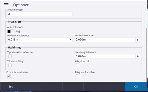 Trimble Access Optioner